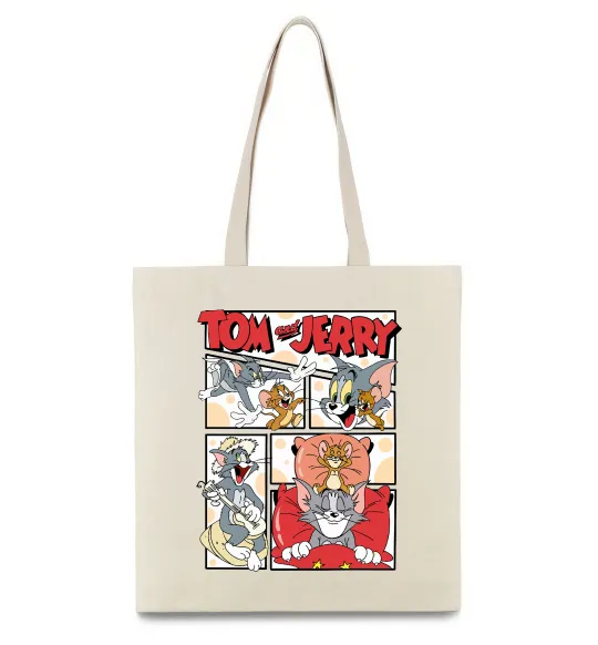 Эко-сумка Том та Джеррі комікс Бежевый фото