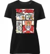 Женская премиум футболка Том та Джеррі комікс Черный фото