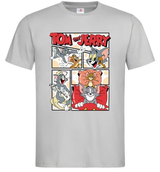 Мужская футболка Том та Джеррі комікс Серый фото