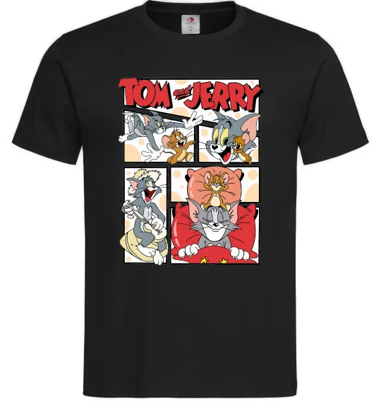 Мужская футболка Том та Джеррі комікс Черный фото