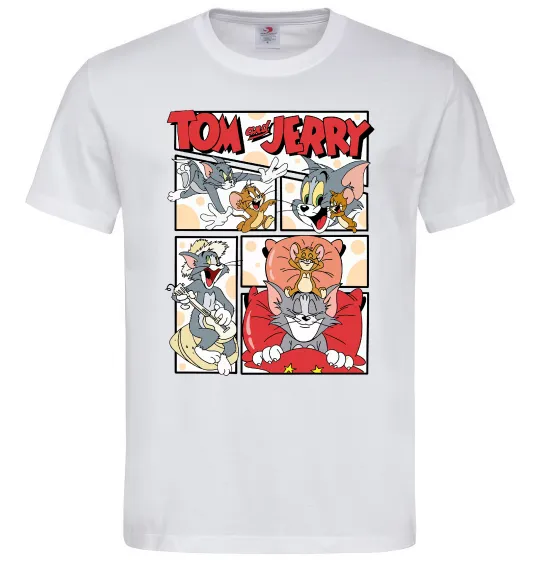 Мужская футболка Том та Джеррі комікс Белый фото