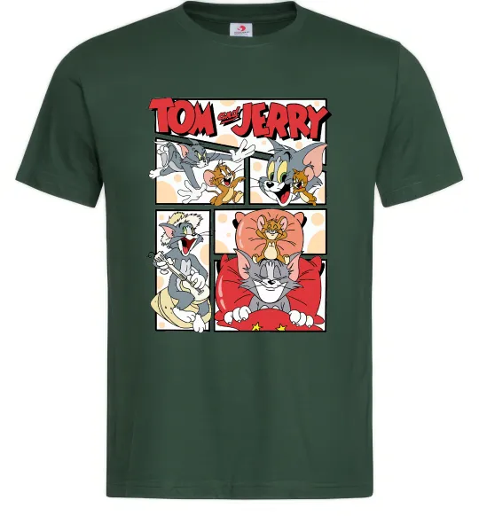 Мужская футболка Том та Джеррі комікс Темно-зеленый фото