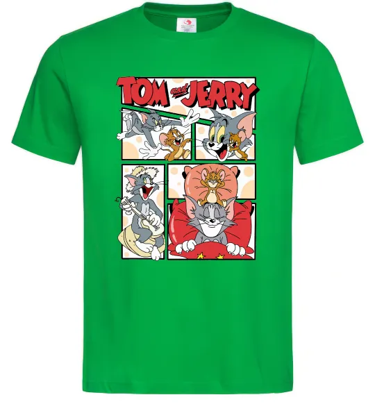 Мужская футболка Том та Джеррі комікс Зеленый фото