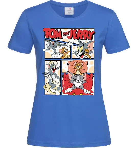 Женская футболка Том та Джеррі комікс Ярко-синий фото