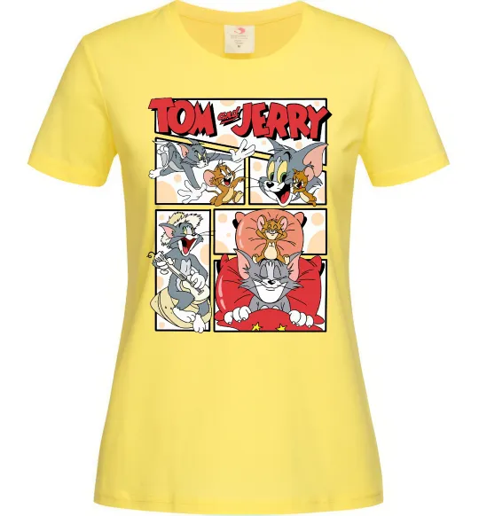 Женская футболка Том та Джеррі комікс Лимонный фото