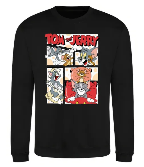 Свитшот Том та Джеррі комікс Черный фото