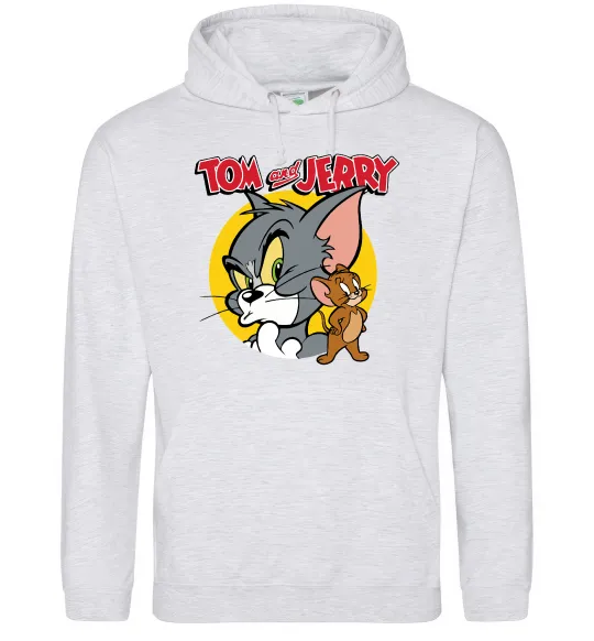 Женская толстовка (худи) Том та Джеррі Серый меланж фото