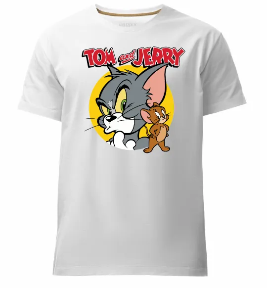 Мужская премиум футболка Том та Джеррі Белый фото