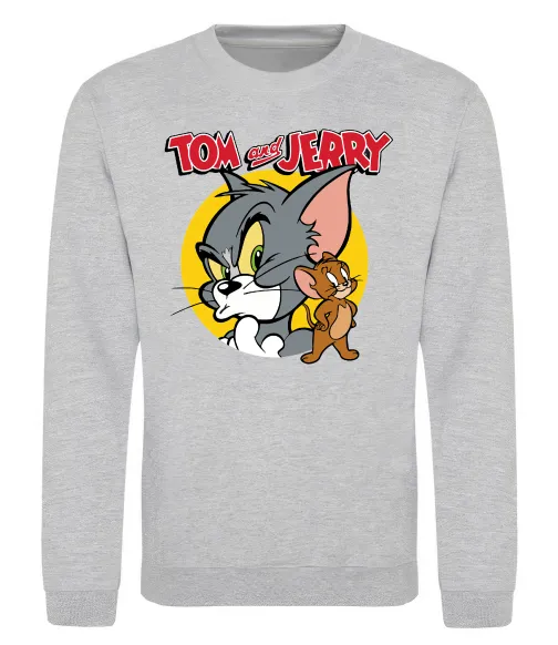 Свитшот Том та Джеррі Серый меланж фото