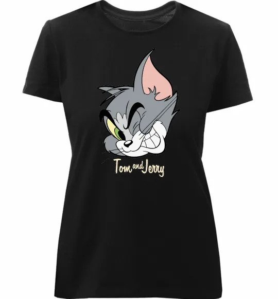 Женская премиум футболка Tom cat Черный фото