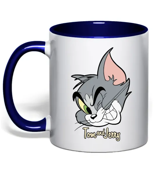 Чашка с цветной ручкой Tom cat Глубокий темно-синий фото