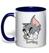Чашка с цветной ручкой Tom cat Глубокий темно-синий фото