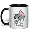 Чашка с цветной ручкой Tom cat Черный фото