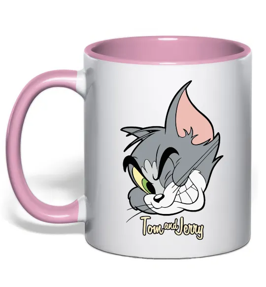 Чашка с цветной ручкой Tom cat Нежно розовый фото