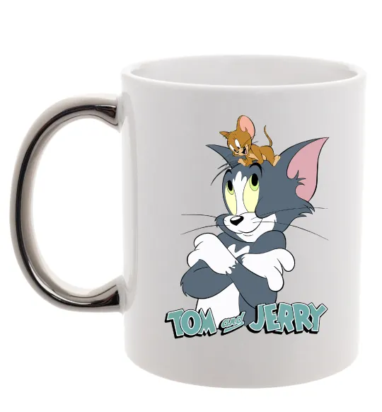 Чашка с цветной ручкой Джеррі на голові в Тома Серебро фото