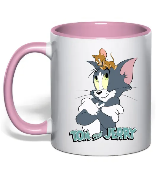 Чашка с цветной ручкой Джеррі на голові в Тома Нежно розовый фото