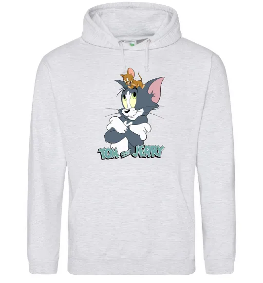 Мужская толстовка (худи) Джеррі на голові в Тома Серый меланж фото