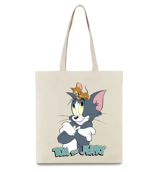 Эко-сумка Джеррі на голові в Тома Бежевый фото