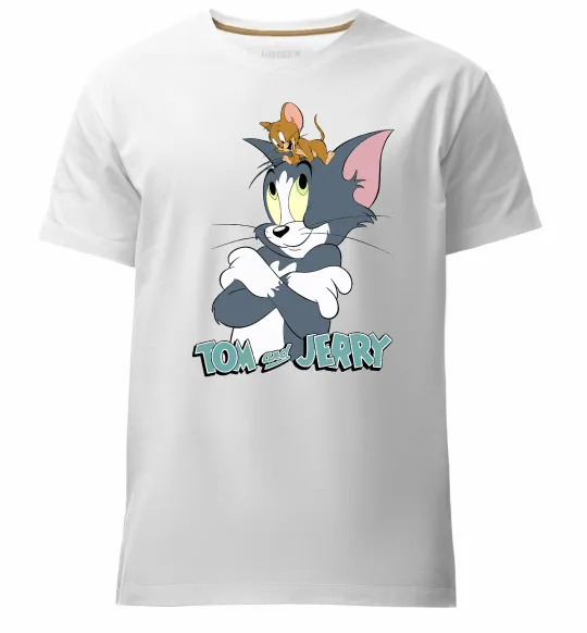 Мужская премиум футболка Джеррі на голові в Тома Белый фото