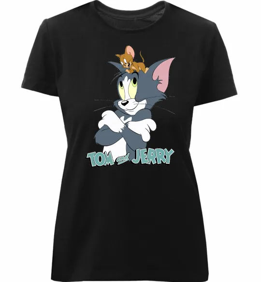 Женская премиум футболка Джеррі на голові в Тома Черный фото