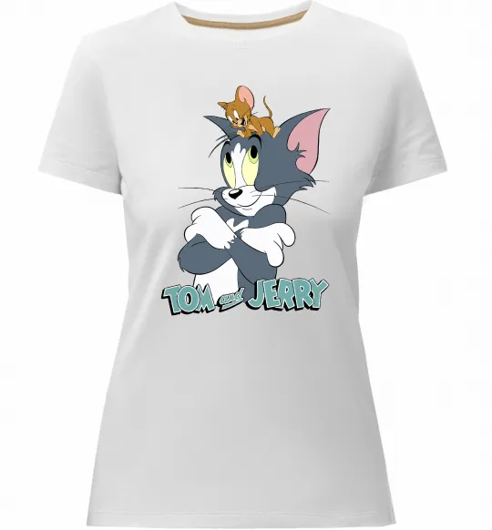 Женская премиум футболка Джеррі на голові в Тома Белый фото