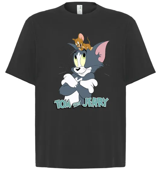 Футболка Оверсайз Джеррі на голові в Тома Черный фото