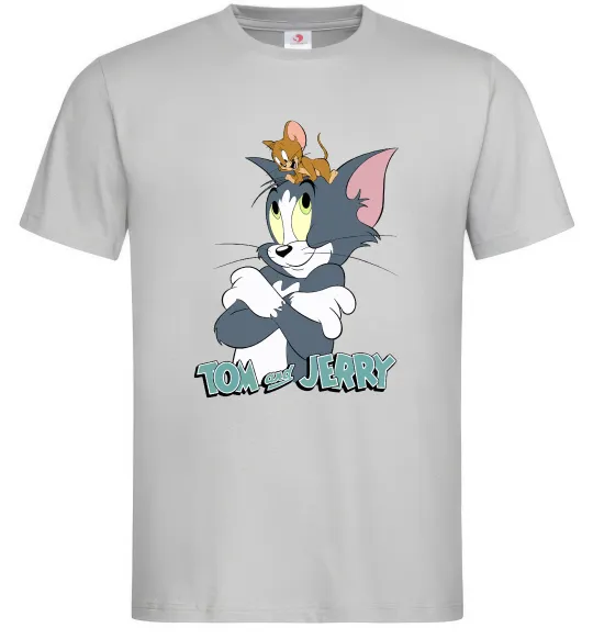 Мужская футболка Джеррі на голові в Тома Серый фото