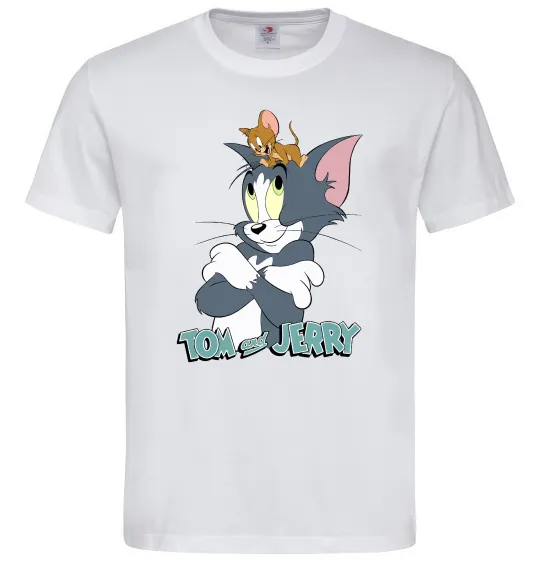 Мужская футболка Джеррі на голові в Тома Белый фото