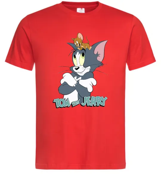 Мужская футболка Джеррі на голові в Тома Красный фото