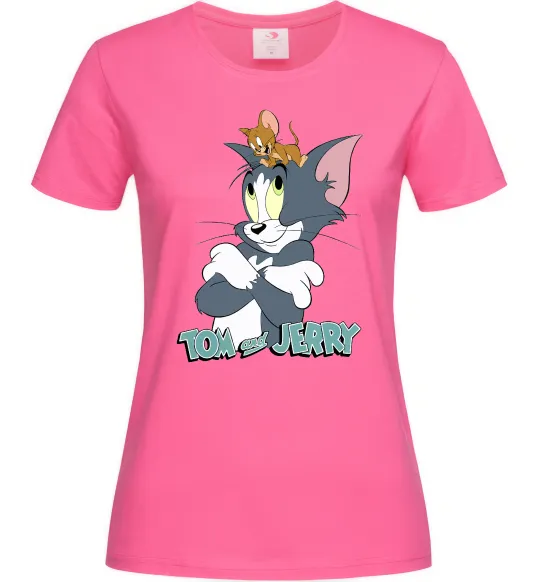 Женская футболка Джеррі на голові в Тома Ярко-розовый фото