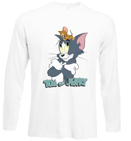 Лонгслив Джеррі на голові в Тома Белый фото