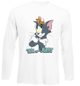 Лонгслив Джеррі на голові в Тома Белый фото