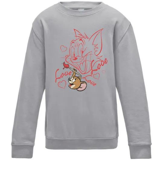 Детский Свитшот Джеррі малює Тома Серый меланж фото