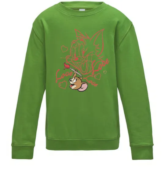 Детский Свитшот Джеррі малює Тома Лаймовый фото