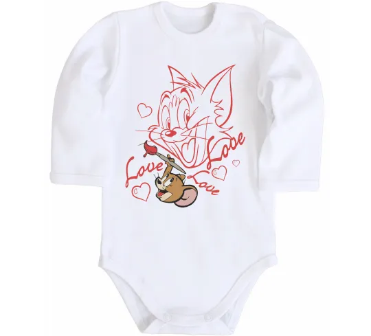 Детский боди Джеррі малює Тома Белый фото