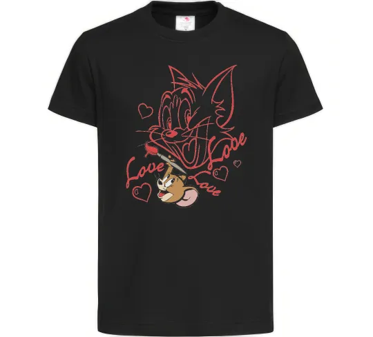 Детская футболка Джеррі малює Тома Черный фото