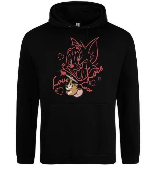 Мужская толстовка (худи) Джеррі малює Тома Черный фото