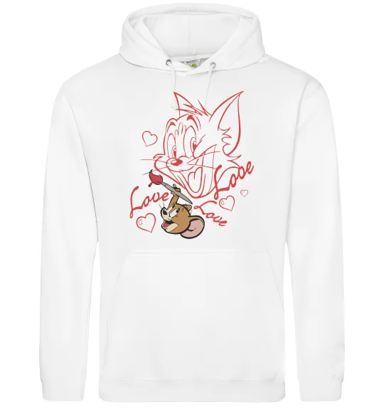 Мужская толстовка (худи) Джеррі малює Тома Белый фото