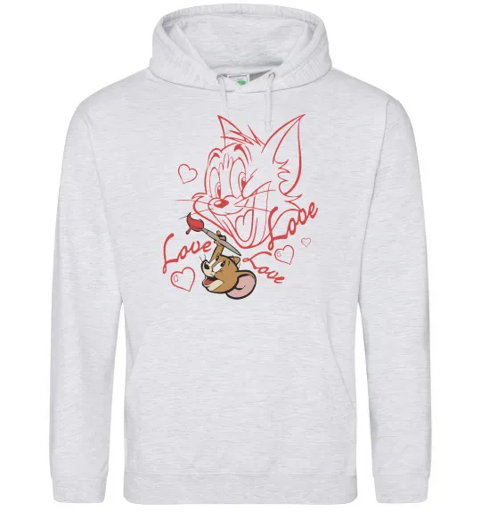 Женская толстовка (худи) Джеррі малює Тома Серый меланж фото