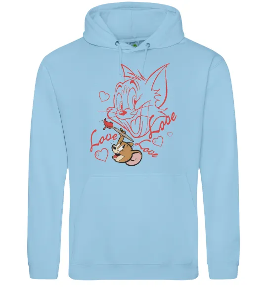 Женская толстовка (худи) Джеррі малює Тома Голубой фото