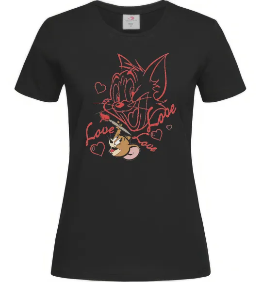 Женская футболка Джеррі малює Тома Черный фото