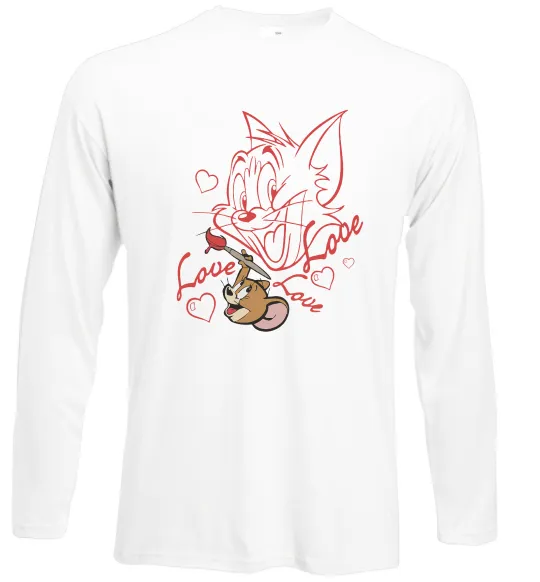 Лонгслив Джеррі малює Тома Белый фото