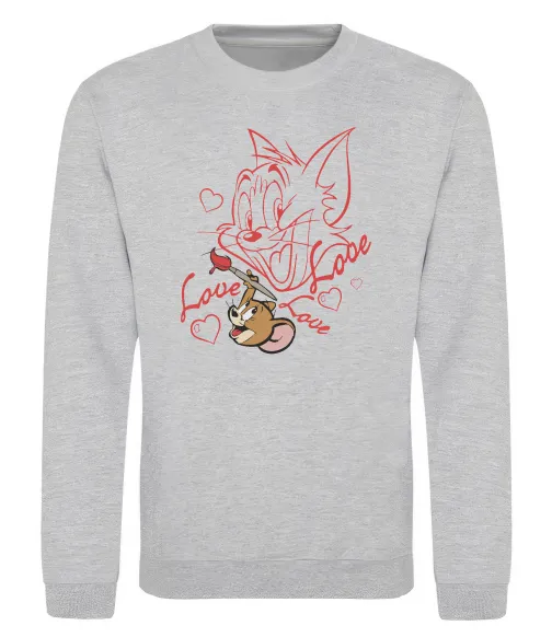 Свитшот Джеррі малює Тома Серый меланж фото