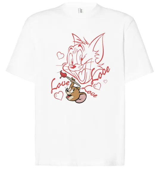 Футболка Оверсайз Джеррі малює Тома Белый фото