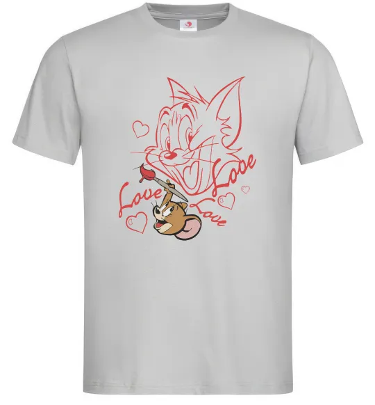 Мужская футболка Джеррі малює Тома Серый фото