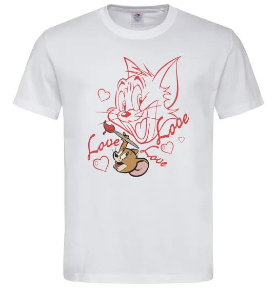 Мужская футболка Джеррі малює Тома Белый фото