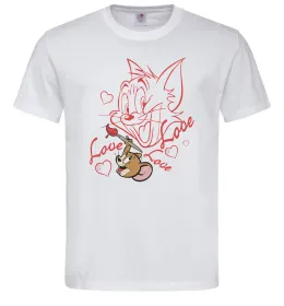 Мужская футболка Джеррі малює Тома Белый фото