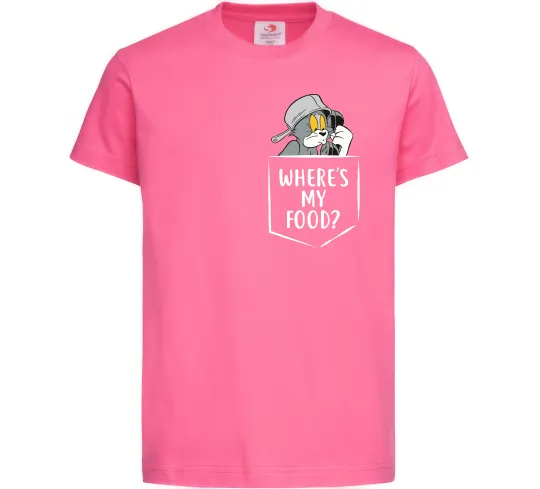 Детская футболка Tom Where is my food Ярко-розовый фото