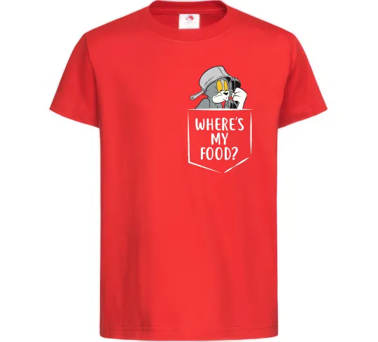 Детская футболка Tom Where is my food Красный фото