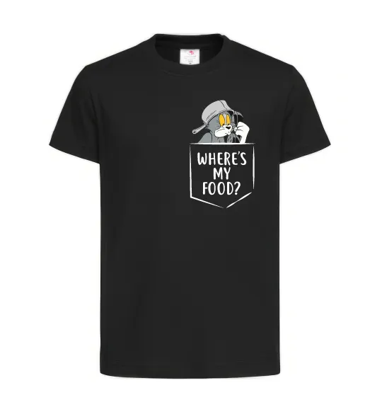 Детская футболка Tom Where is my food Черный фото